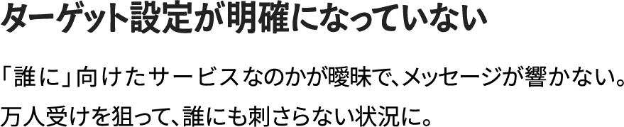 ターゲット設定が明確になっていない